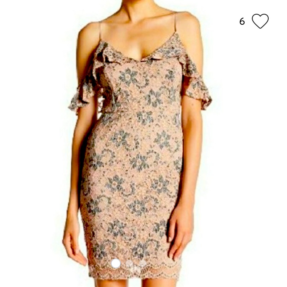 ASTR - floral lace off the shoulder dress
